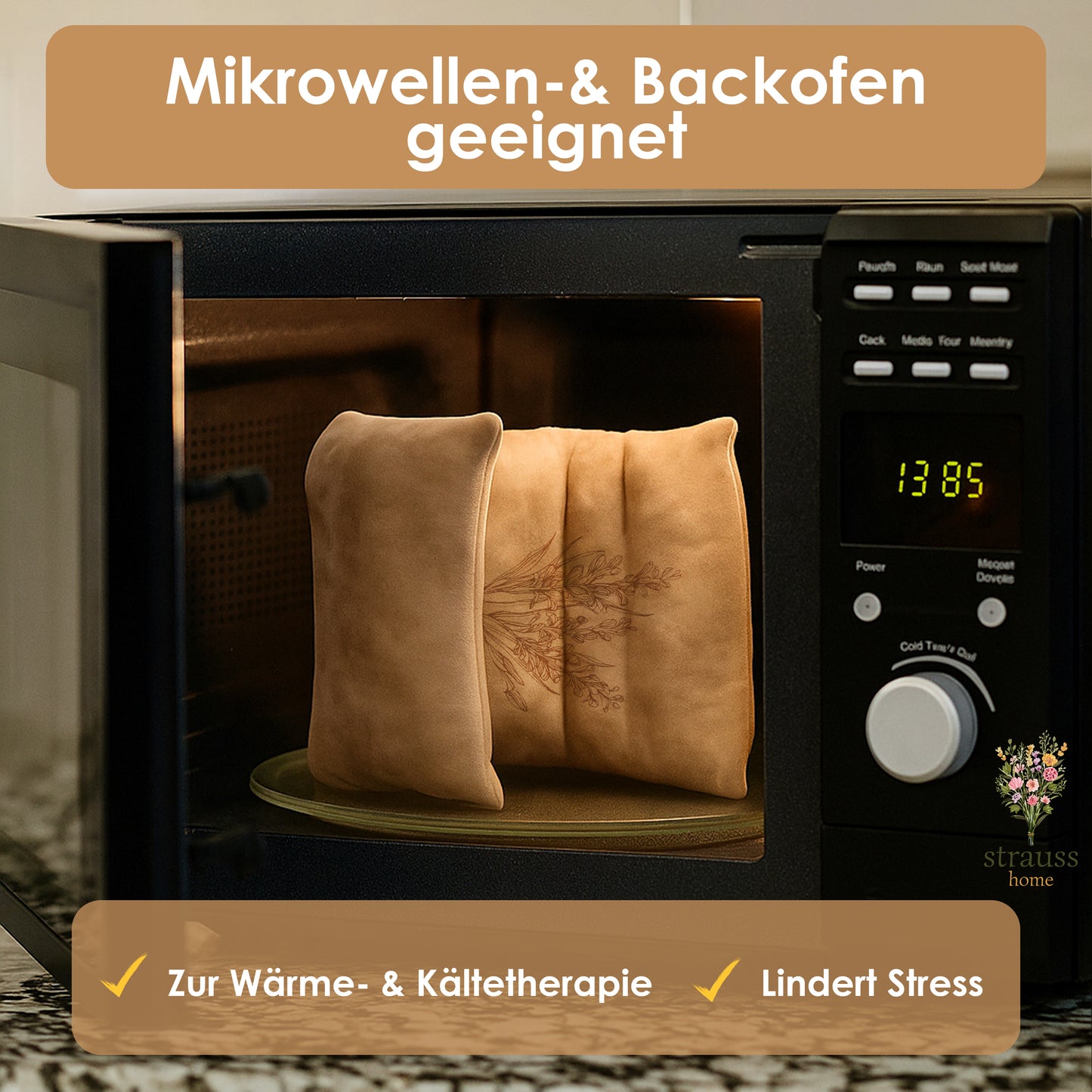 Lavendelkissen Gross Mikrowellengeeignet Wärmekissen gegen Verspannungen in Nacken, Schultern und Rücken - 50x20cm