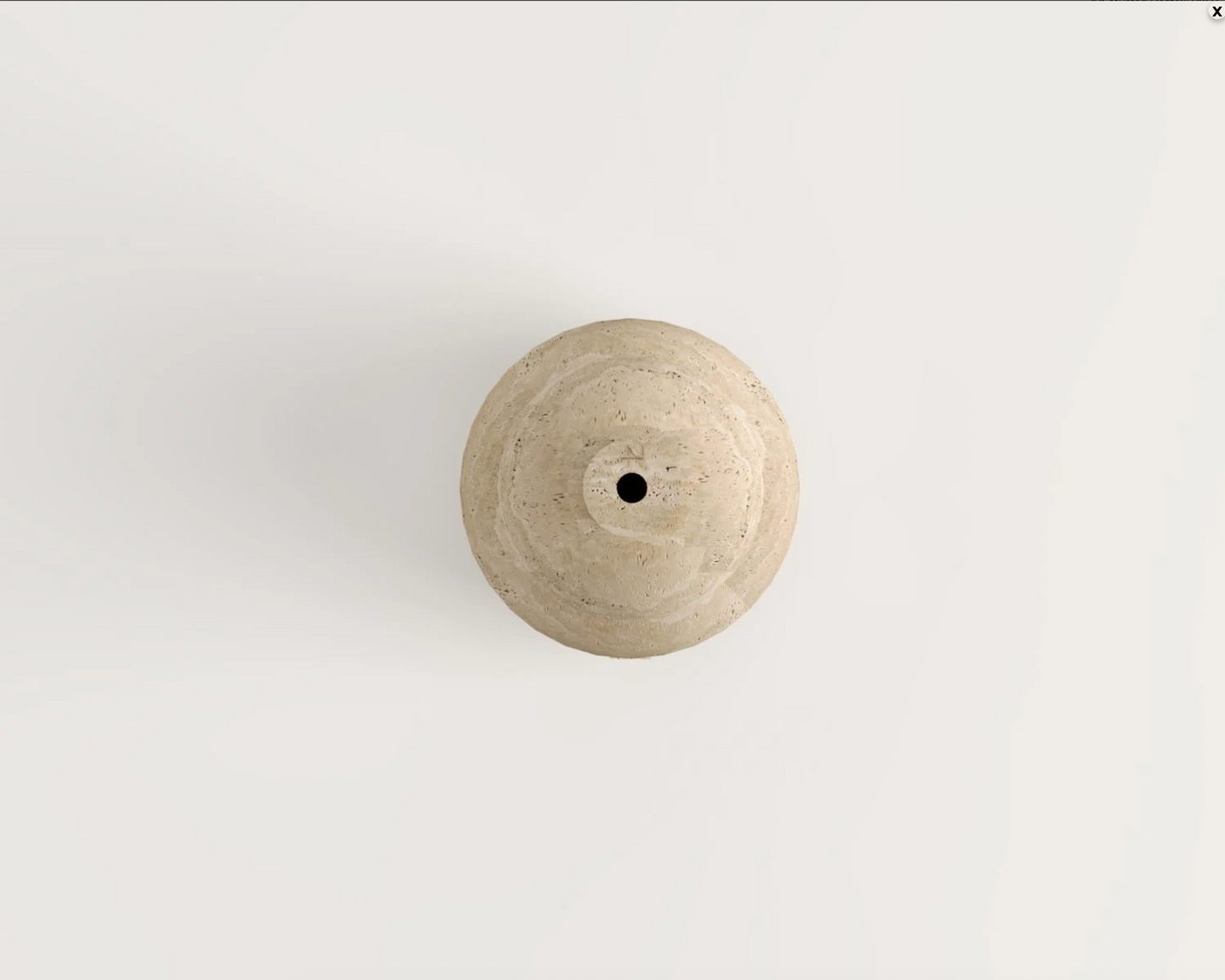 LOIS Travertin-Vase – 25 cm Höhe – Handgefertigtes Unikat aus echtem Naturstein