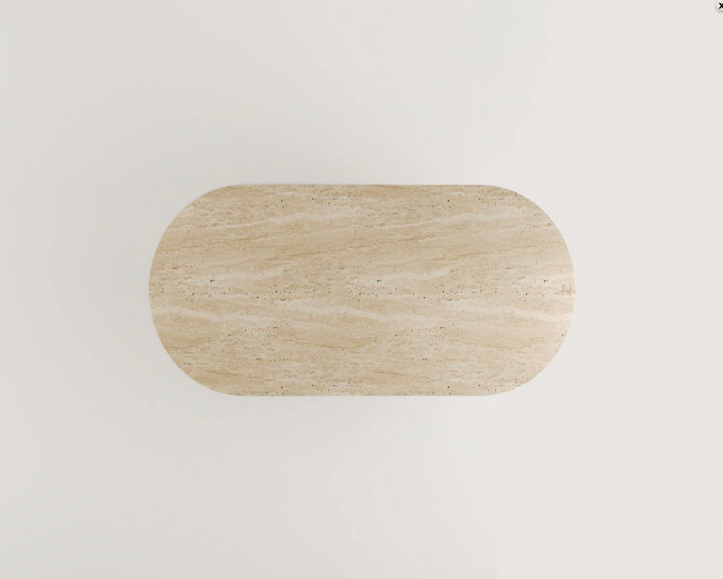 Héloïse Travertin Esstisch – Design mit U-Fuß – 180 × 90 cm – Massiver Naturstein