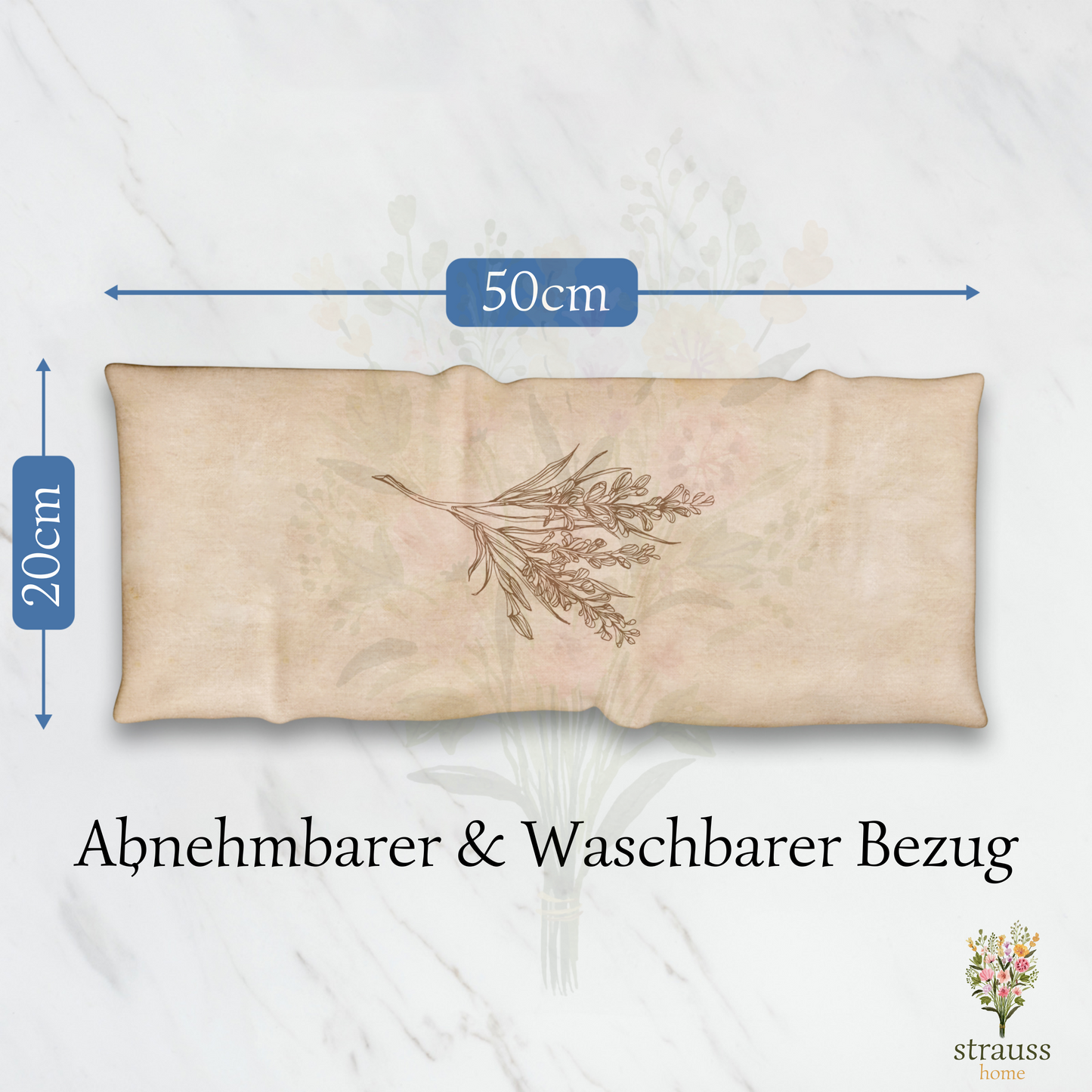 Lavendelkissen Gross Mikrowellengeeignet Wärmekissen gegen Verspannungen in Nacken, Schultern und Rücken - 50x20cm