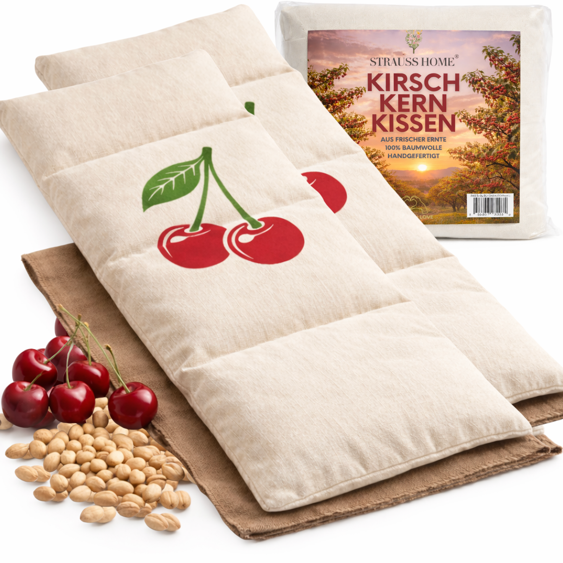 Kirschkernkissen mit Bezug 2er Sparpack – Strauss Home