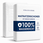 Strauss Home Matratzenschoner Wasserdicht – Atmungsaktive Matratzenauflage mit Rundum Gummizug – Nässeschutz, Inkontinenzunterlage Waschbar, Anti Milben Matratzenschutz