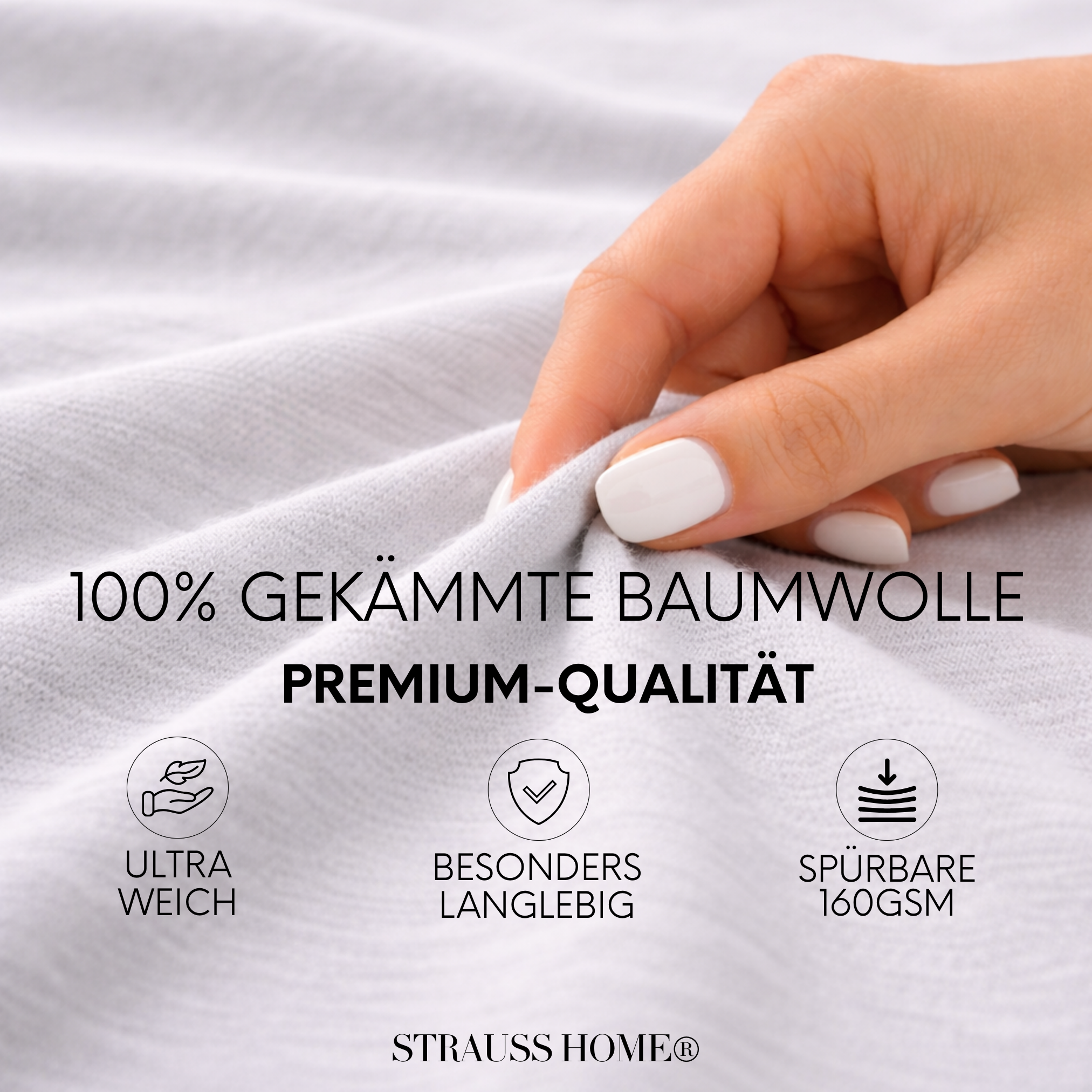 Jersey Spannbettlaken 90–200 cm – 100% Baumwolle, OEKO-TEX, viele Farben & Größen · Strauss Home