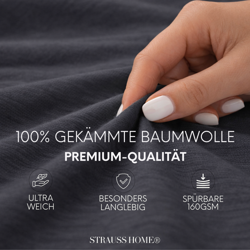 Jersey Spannbettlaken 90–200 cm – 100% Baumwolle, OEKO-TEX, viele Farben & Größen · Strauss Home