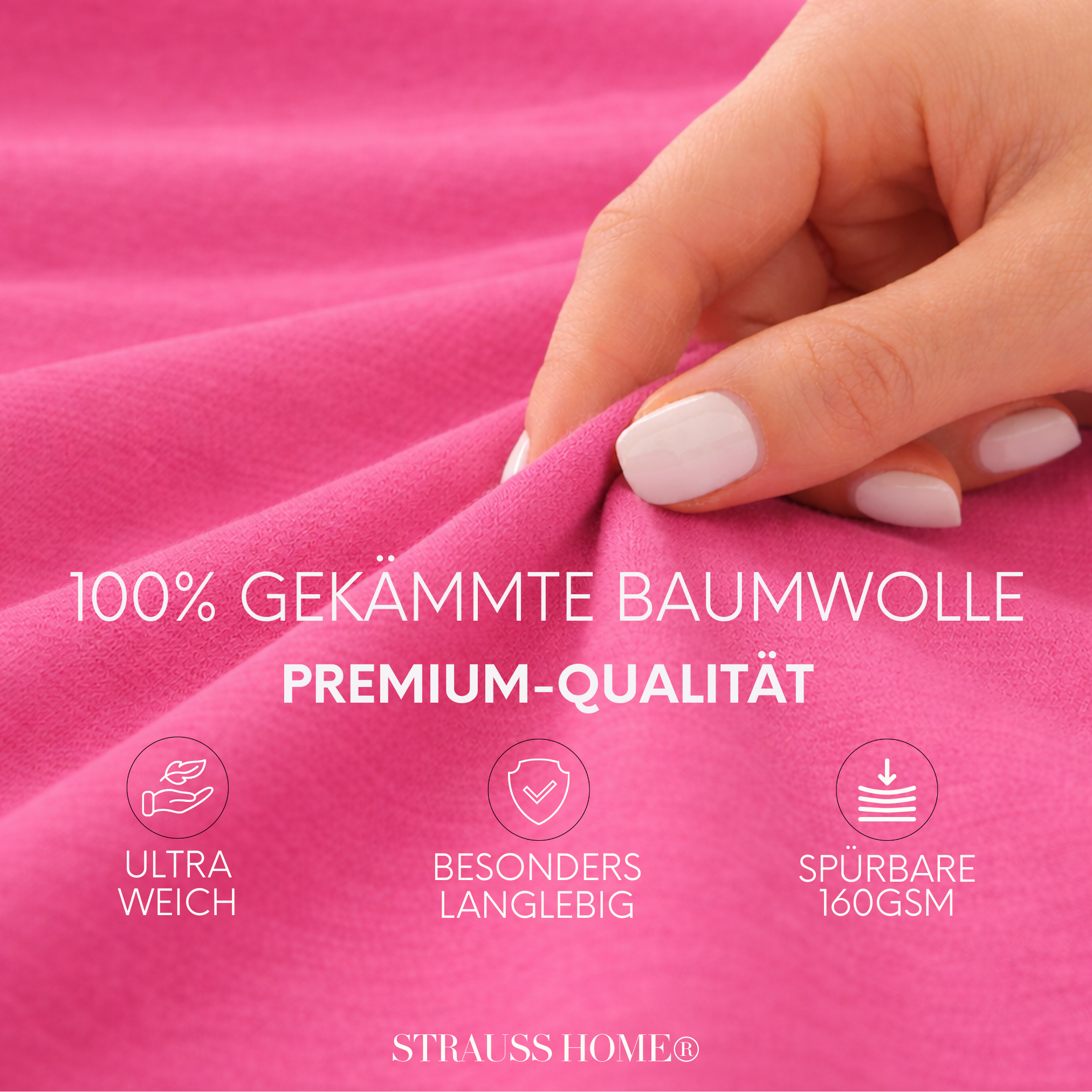 Jersey Spannbettlaken 90–200 cm – 100% Baumwolle, OEKO-TEX, viele Farben & Größen · Strauss Home