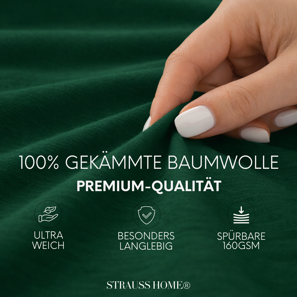 Jersey Spannbettlaken 90–200 cm – 100% Baumwolle, OEKO-TEX, viele Farben & Größen · Strauss Home