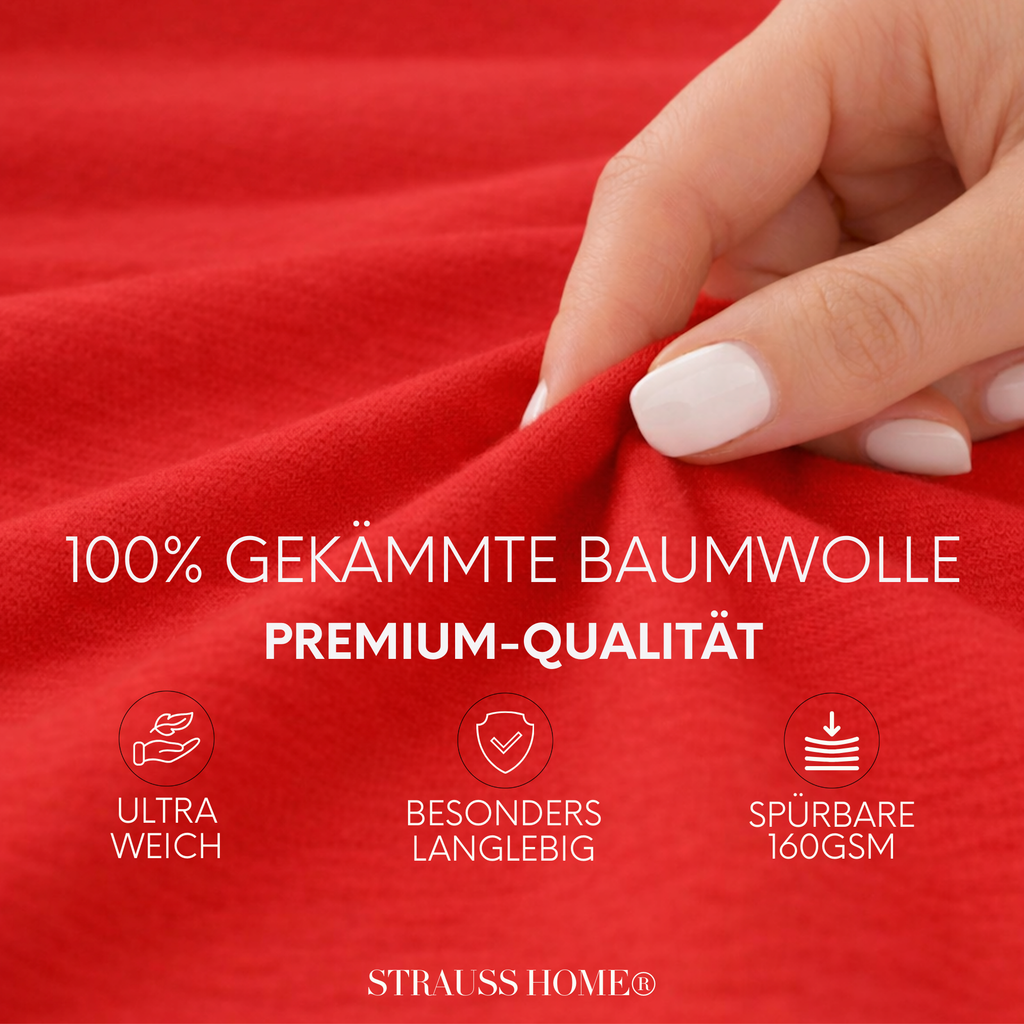 Jersey Spannbettlaken 90–200 cm – 100% Baumwolle, OEKO-TEX, viele Farben & Größen · Strauss Home