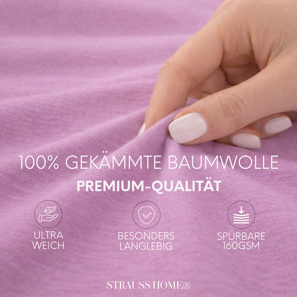 Jersey Spannbettlaken 90–200 cm – 100% Baumwolle, OEKO-TEX, viele Farben & Größen · Strauss Home
