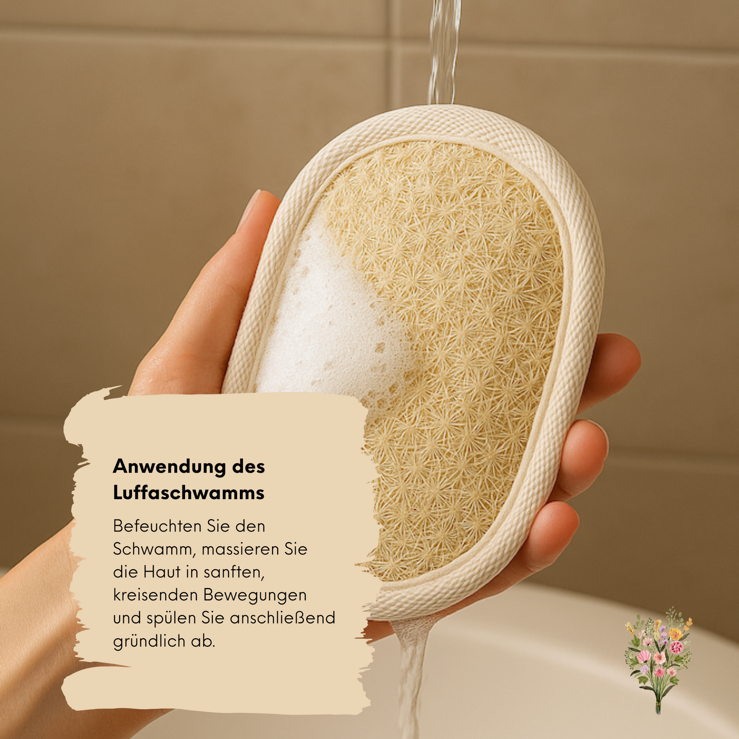 Strauss Home Natürlicher Luffa-Körperschwamm – Umweltfreundlicher & biologisch abbaubarer Duschschwamm – Sanftes Peeling für Damen & Herren – Premium Bade- & Duschpflege
