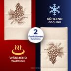 Strauss Home® Traubenkernkissen groß – mikrowellengeeignetes Wärmekissen – gegen Verspannungen von Nacken und Schultern oder Koliken – natürliche Traubenkerne – abnehmbarer, waschbarer Bezug – 20x50cm