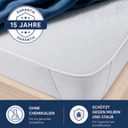 Strauss Home Matratzenschoner Wasserdicht – Baumwolle mit Eckgummis, Atmungsaktiv, Waschbar, Nässeschutz, Milbenschutz & Allergikerfreundlich