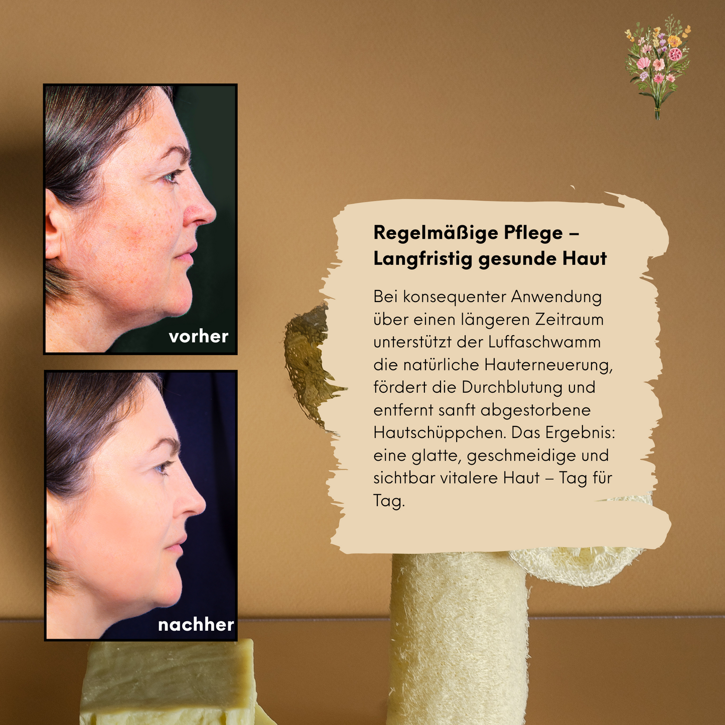 Strauss Home Natürlicher Luffa-Körperschwamm – Umweltfreundlicher & biologisch abbaubarer Duschschwamm – Sanftes Peeling für Damen & Herren – Premium Bade- & Duschpflege