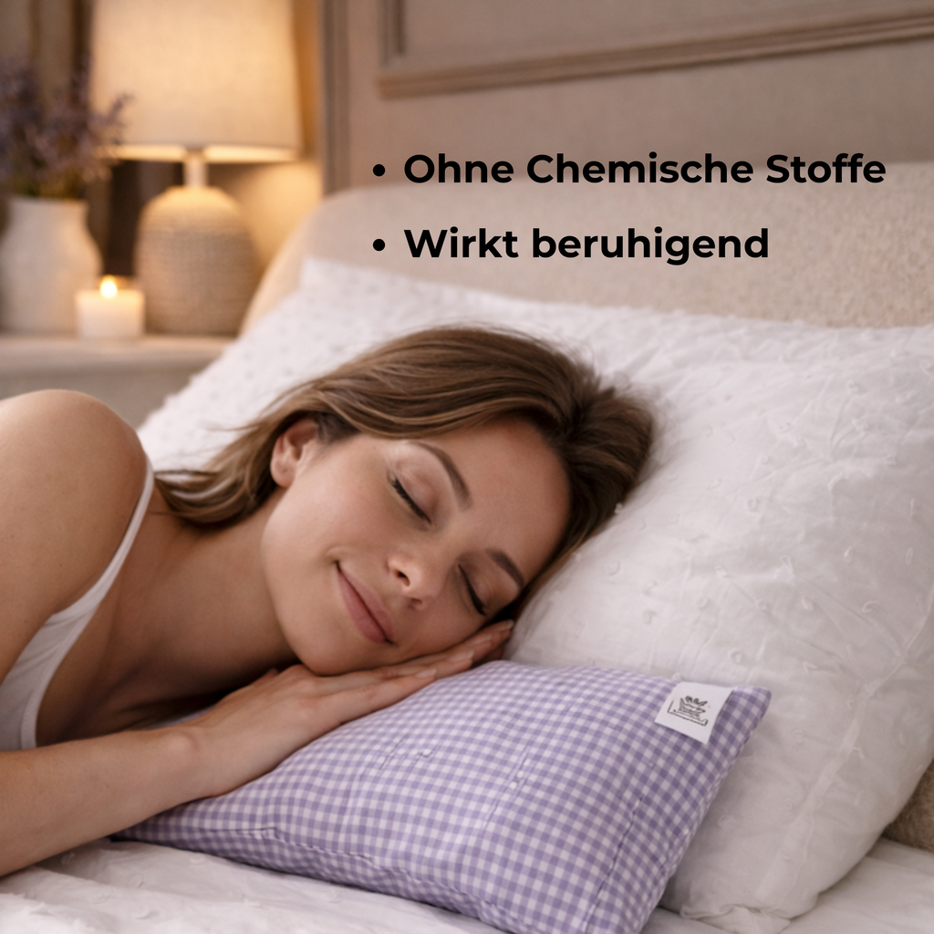 Lavendelkissen 20x30 cm 200gr – STRAUSS HOME® X KORN&KERN Manufaktur® – 100% Baumwolle – Natürliches Duftkissen zur Entspannung und Aromakissen mit getrockneten Lavendelblüten