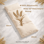 Korn&Kern Manufaktur® Körnerkissen Wärmetherapie 20x50cm – Mikrowellen Wärmekissen mit natürlichem Füllmaterial für Wärme- & Kältetherapie, abnehmbarer Bezug, ideal gegen Koliken, Nacken- & Schulterverspannungen