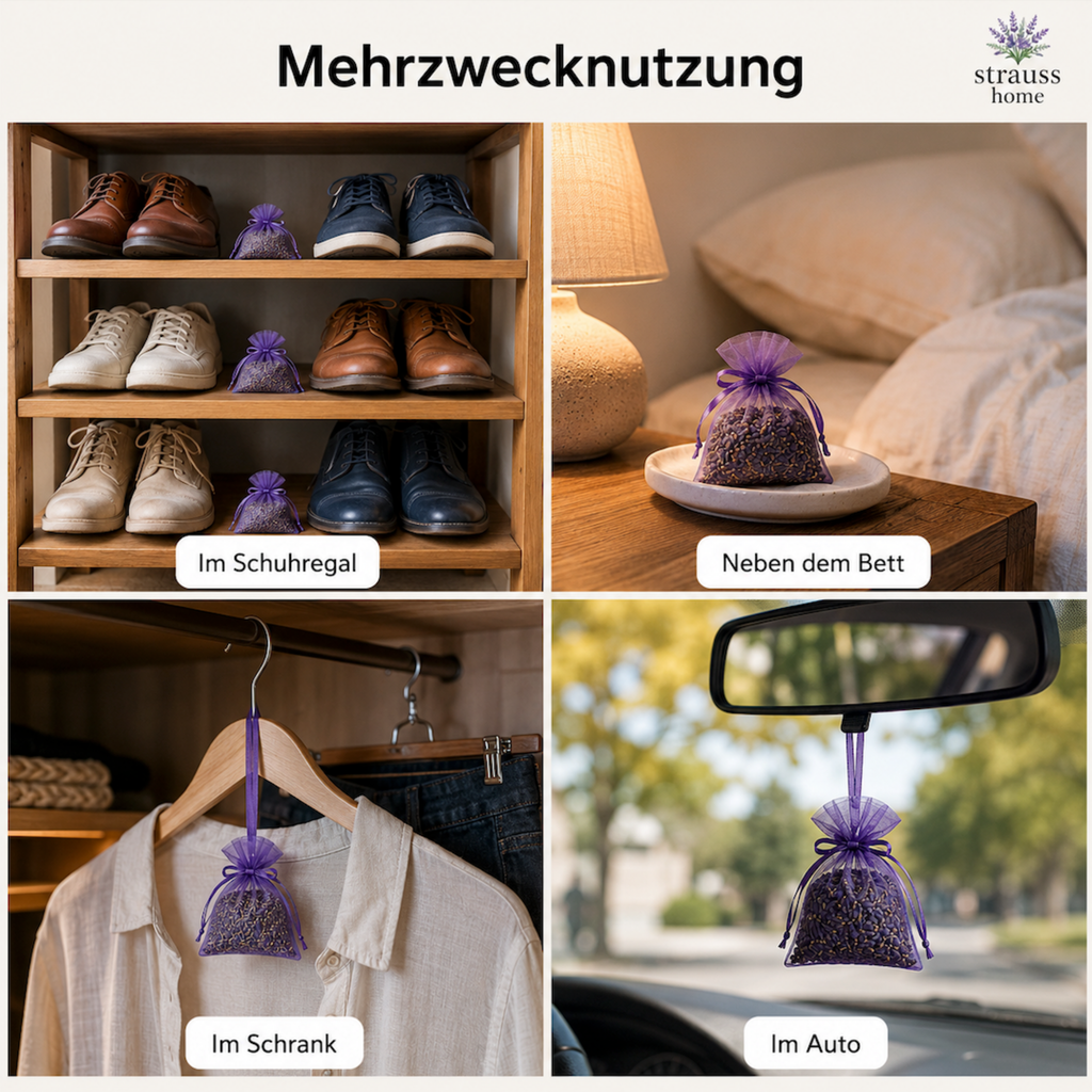 Lavendelsäckchen 20er Pack – Duftkissen 5×7 cm mit natürlichem Lavendel · Strauss Home