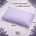 Lavendelkissen 20x30 cm 200gr – STRAUSS HOME® X KORN&KERN Manufaktur® – 100% Baumwolle – Natürliches Duftkissen zur Entspannung und Aromakissen mit getrockneten Lavendelblüten