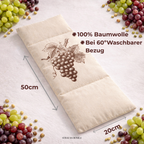 Strauss Home® Traubenkernkissen groß – mikrowellengeeignetes Wärmekissen – gegen Verspannungen von Nacken und Schultern oder Koliken – natürliche Traubenkerne – abnehmbarer, waschbarer Bezug – 20x50cm