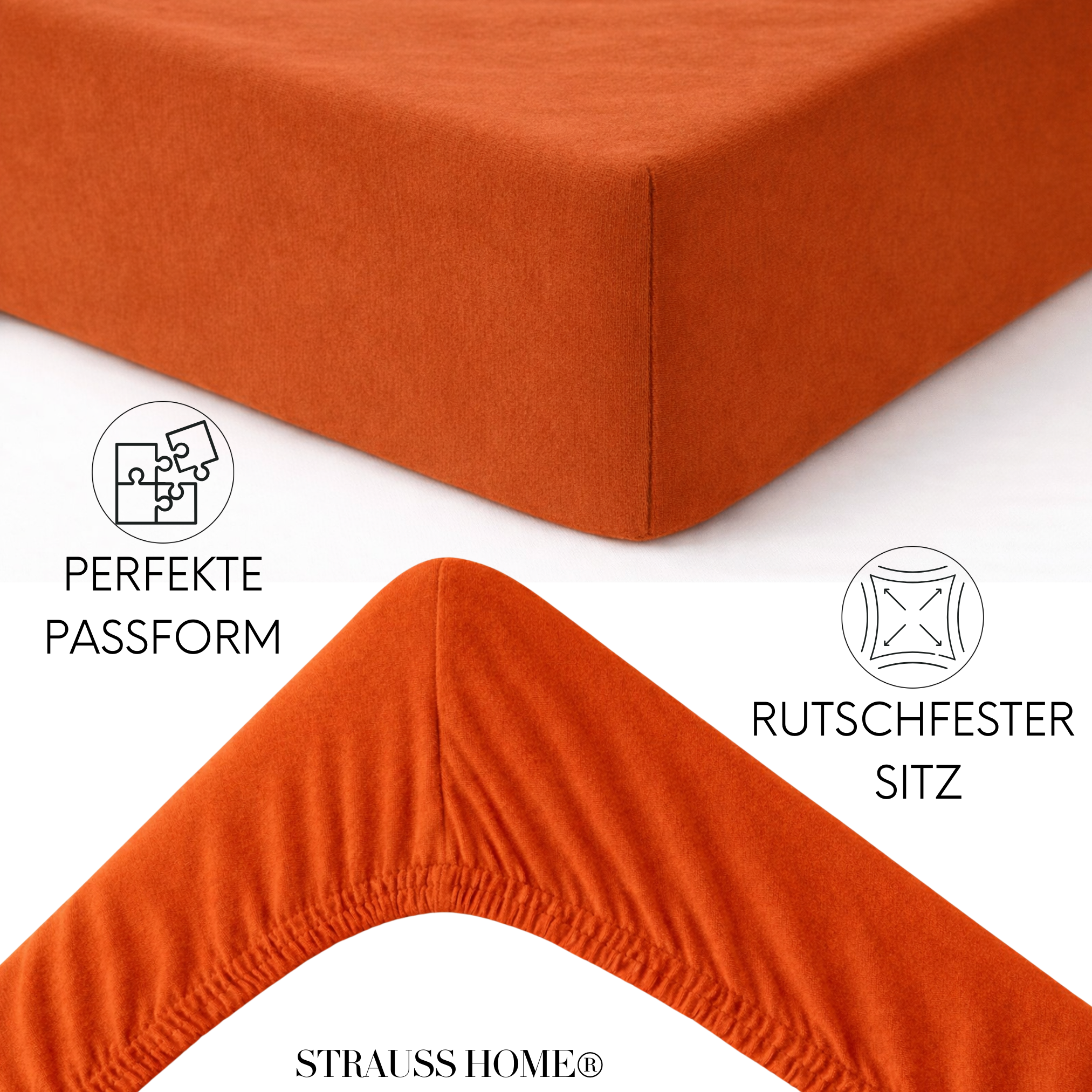 Jersey Spannbettlaken 90–200 cm – 100% Baumwolle, OEKO-TEX, viele Farben & Größen · Strauss Home