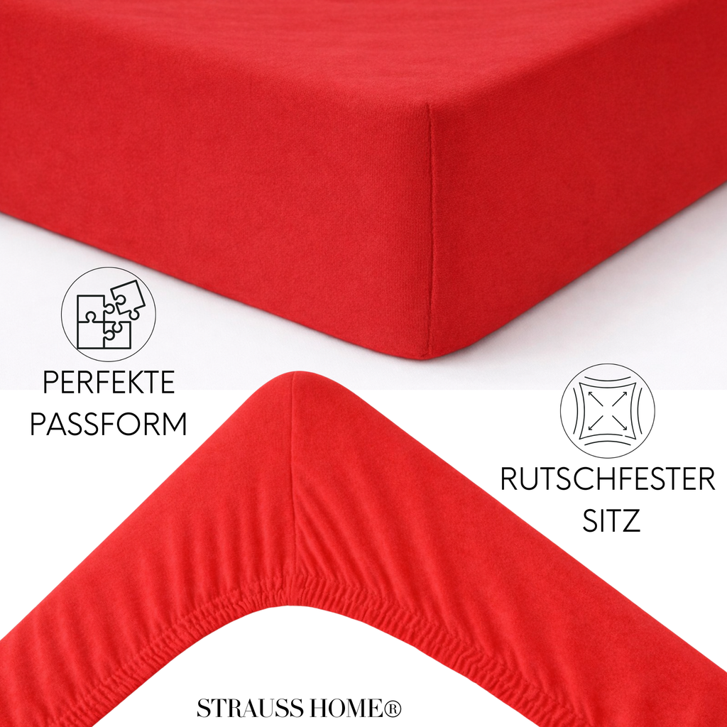 Jersey Spannbettlaken 90–200 cm – 100% Baumwolle, OEKO-TEX, viele Farben & Größen · Strauss Home