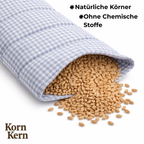 STRAUSS HOME® X KORN & KERN Manufaktur® Körnerkissen XXL 1200gr 8 Kammern – 50×20 cm Premium Wärmekissen für Nacken, Rücken & Schultern – Mikrowellenkissen als Kirschkernkissen-Alternative