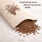 Strauss Home® Traubenkernkissen groß – mikrowellengeeignetes Wärmekissen – gegen Verspannungen von Nacken und Schultern oder Koliken – natürliche Traubenkerne – abnehmbarer, waschbarer Bezug – 20x50cm