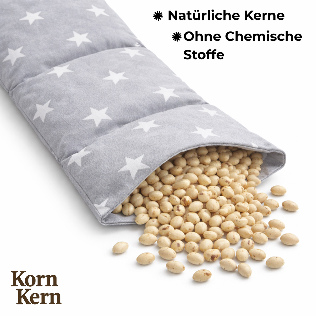 Kirschkernkissen Sternenmuster Rückseite – Baumwollstoff