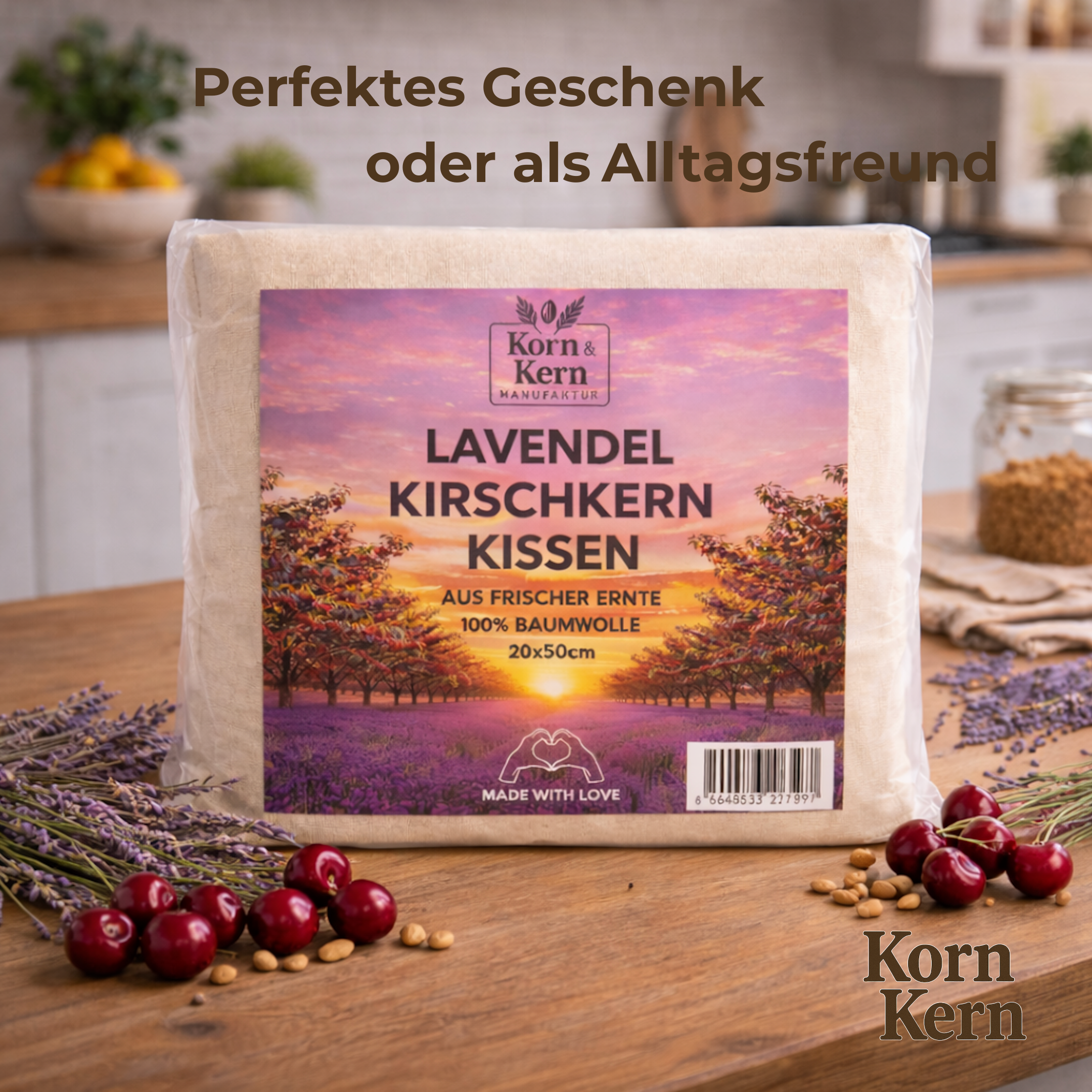 Kirschkernkissen Lavendel Anwendung – Wärme für Schulter