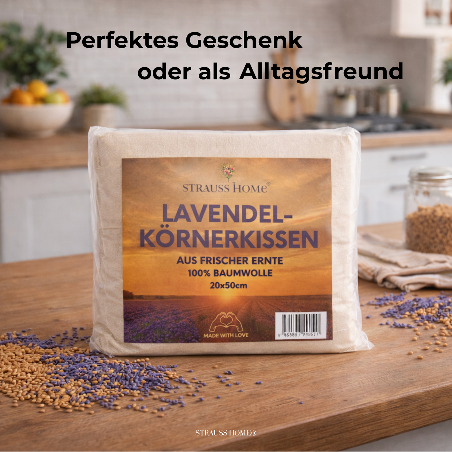 Lavendelkissen Gross Mikrowellengeeignet Wärmekissen gegen Verspannungen in Nacken, Schultern und Rücken - 50x20cm