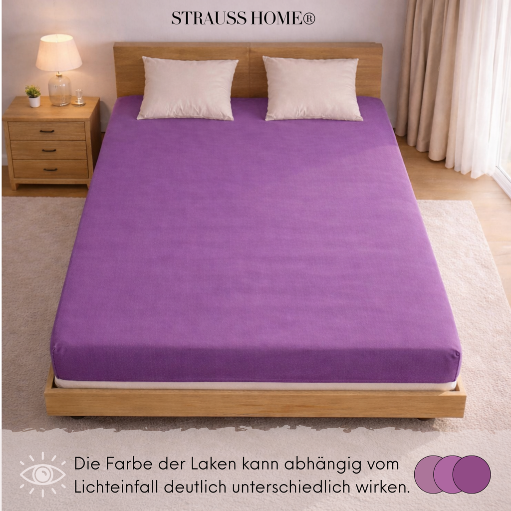 Jersey Spannbettlaken 90–200 cm – 100% Baumwolle, OEKO-TEX, viele Farben & Größen · Strauss Home