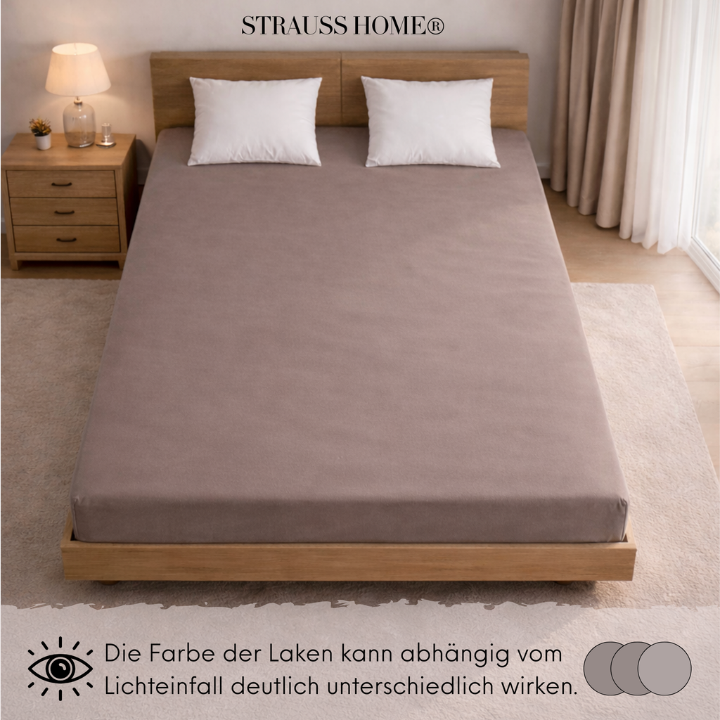 Jersey Spannbettlaken 90–200 cm – 100% Baumwolle, OEKO-TEX, viele Farben & Größen · Strauss Home