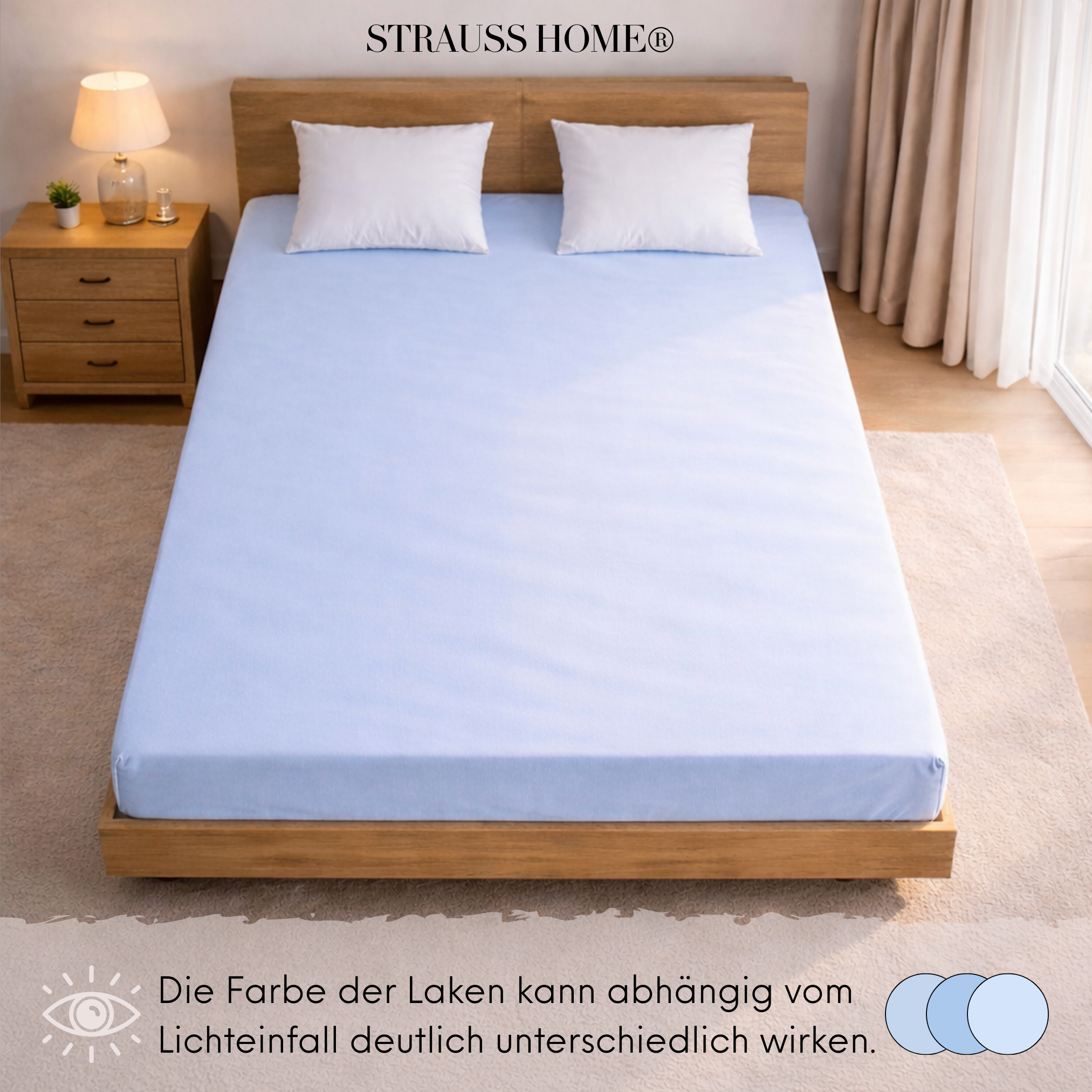 Jersey Spannbettlaken 90–200 cm – 100% Baumwolle, OEKO-TEX, viele Farben & Größen · Strauss Home