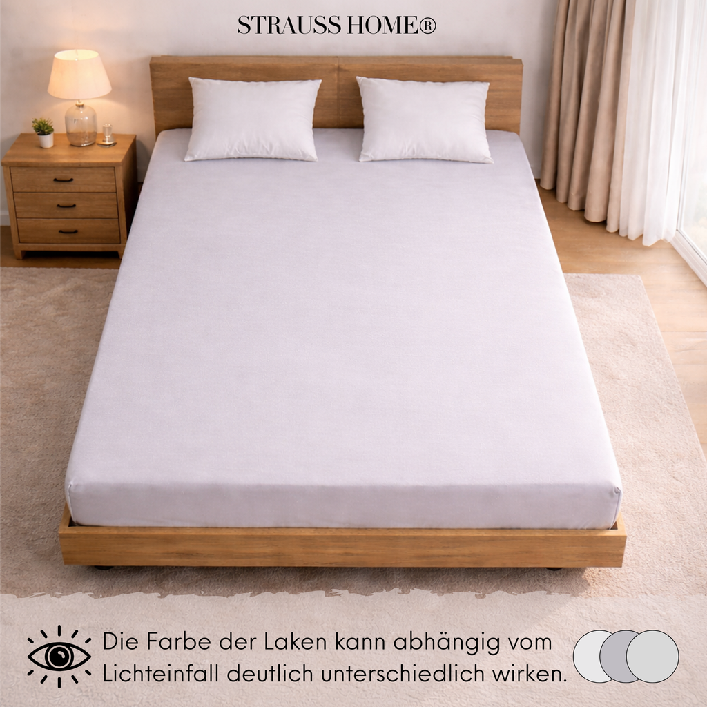 Jersey Spannbettlaken 90–200 cm – 100% Baumwolle, OEKO-TEX, viele Farben & Größen · Strauss Home