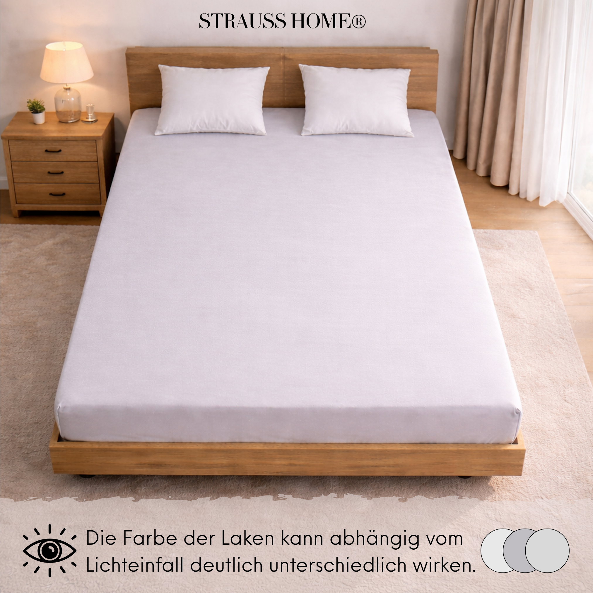 Jersey Spannbettlaken 90–200 cm – 100% Baumwolle, OEKO-TEX, viele Farben & Größen · Strauss Home
