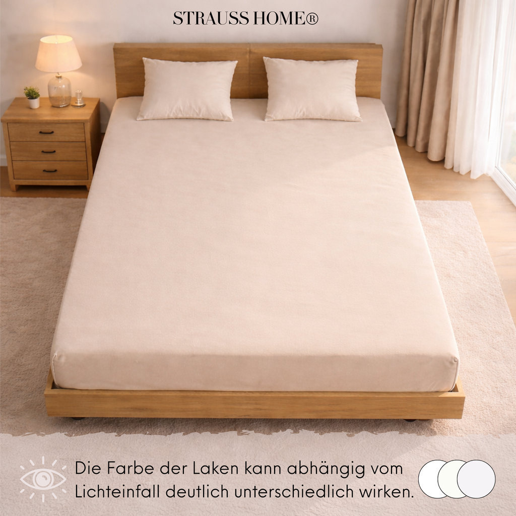 Jersey Spannbettlaken 90–200 cm – 100% Baumwolle, OEKO-TEX, viele Farben & Größen · Strauss Home
