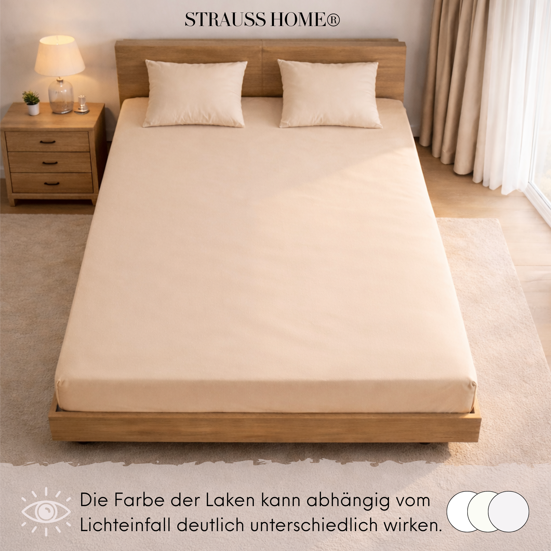 Jersey Spannbettlaken 90–200 cm – 100% Baumwolle, OEKO-TEX, viele Farben & Größen · Strauss Home