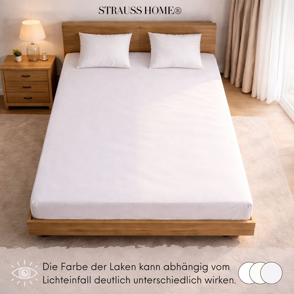Jersey Spannbettlaken 90–200 cm – 100% Baumwolle, OEKO-TEX, viele Farben & Größen · Strauss Home