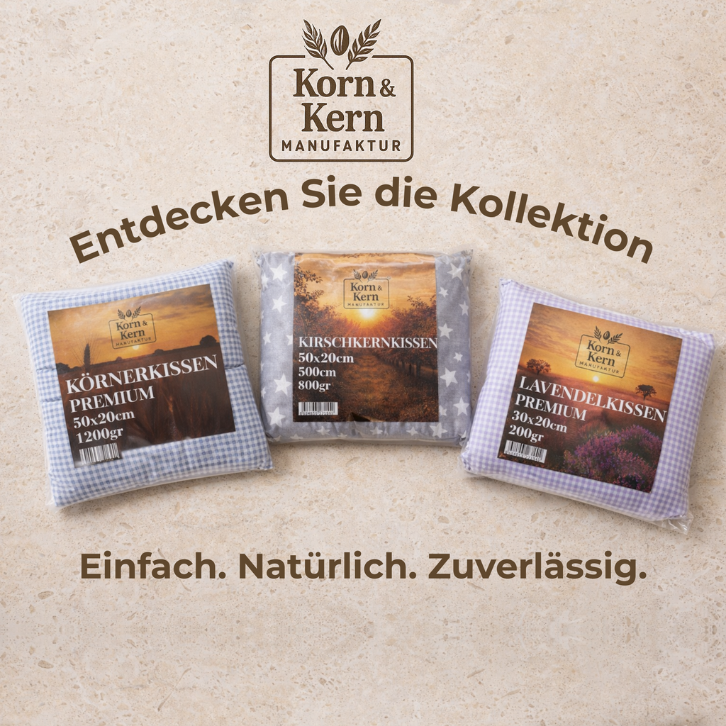 Lavendelkissen 20x30 cm 200gr – STRAUSS HOME® X KORN&KERN Manufaktur® – 100% Baumwolle – Natürliches Duftkissen zur Entspannung und Aromakissen mit getrockneten Lavendelblüten