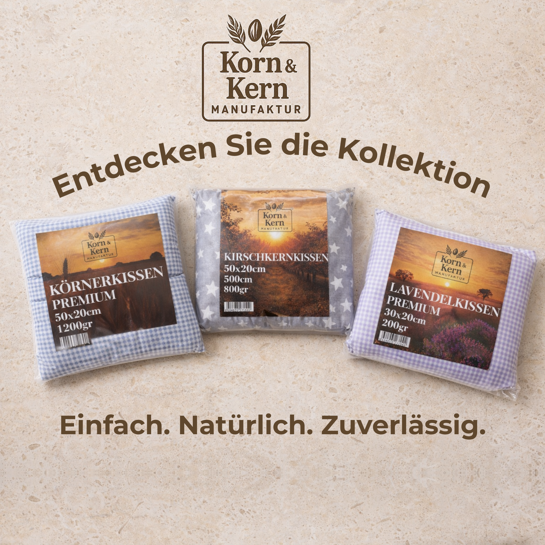 Lavendelkissen 20x30 cm 200gr – STRAUSS HOME® X KORN&KERN Manufaktur® – 100% Baumwolle – Natürliches Duftkissen zur Entspannung und Aromakissen mit getrockneten Lavendelblüten