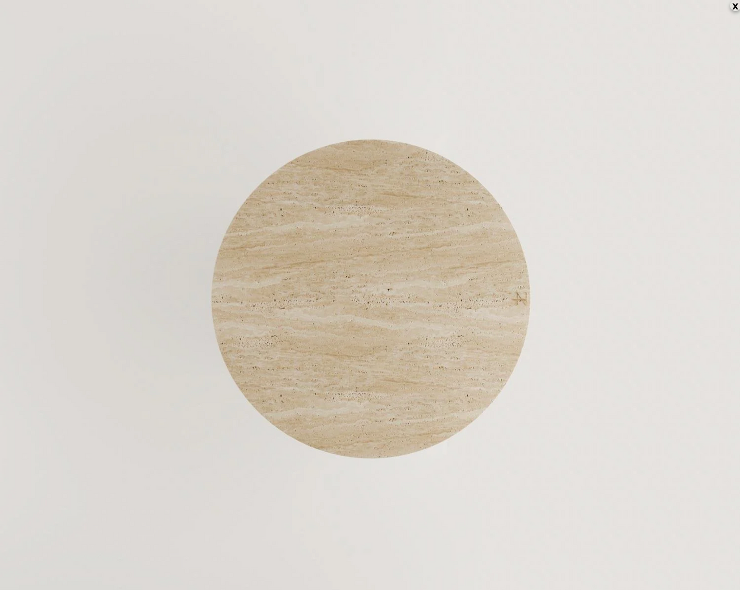 DONNATELLA Travertin Esstisch – Rund 115 cm – Konisches Design aus Naturstein