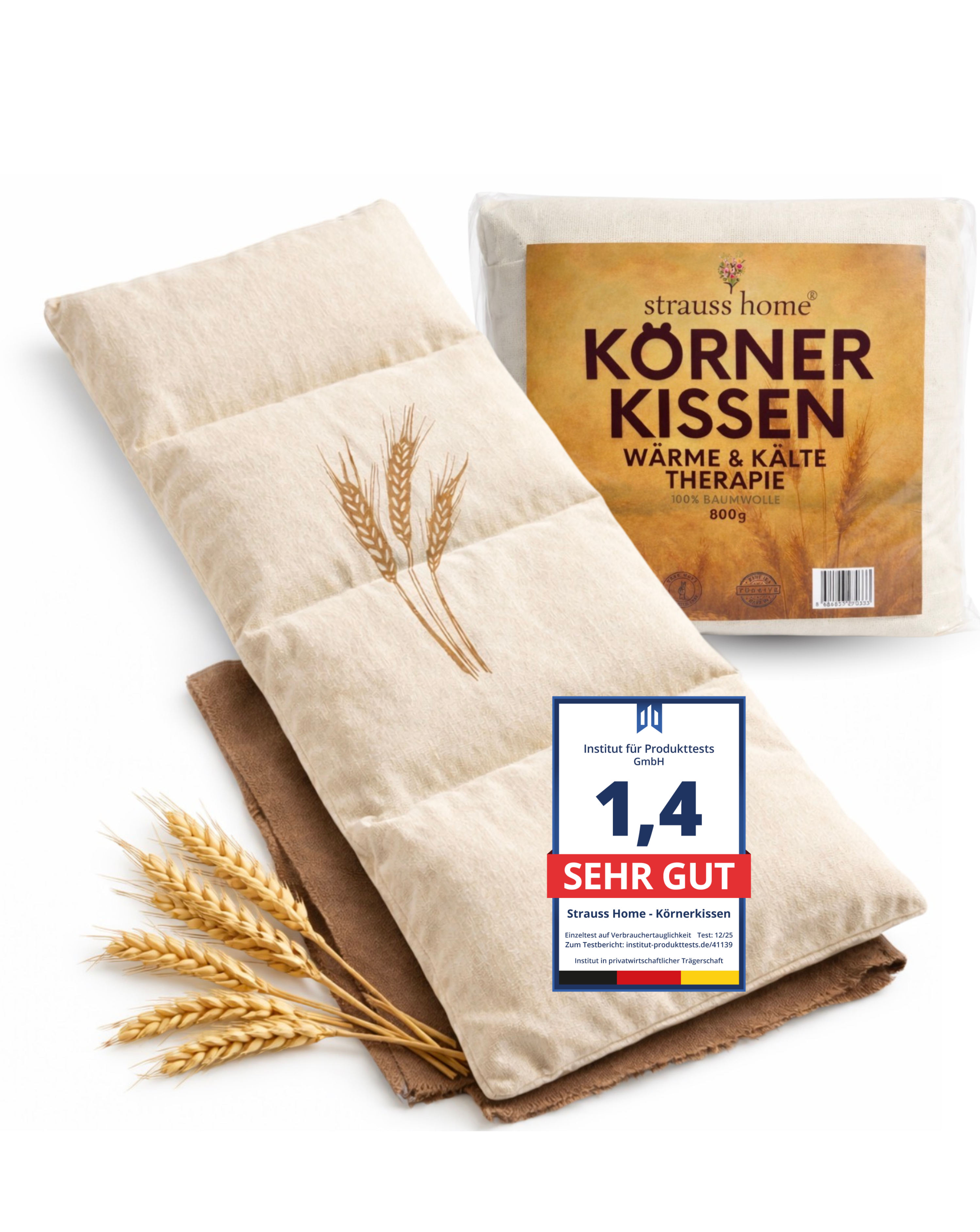 Körnerkissen 50x20 cm – Wärmekissen Mikrowelle von Strauss Home