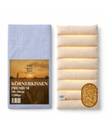 STRAUSS HOME® X KORN & KERN Manufaktur® Körnerkissen XXL 1200gr 8 Kammern – 50×20 cm Premium Wärmekissen für Nacken, Rücken & Schultern – Mikrowellenkissen als Kirschkernkissen-Alternative