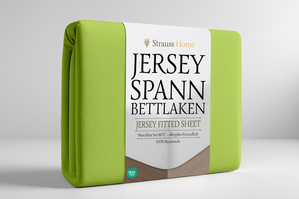 Jersey Spannbettlaken Lime – Limettengrün Baumwolle