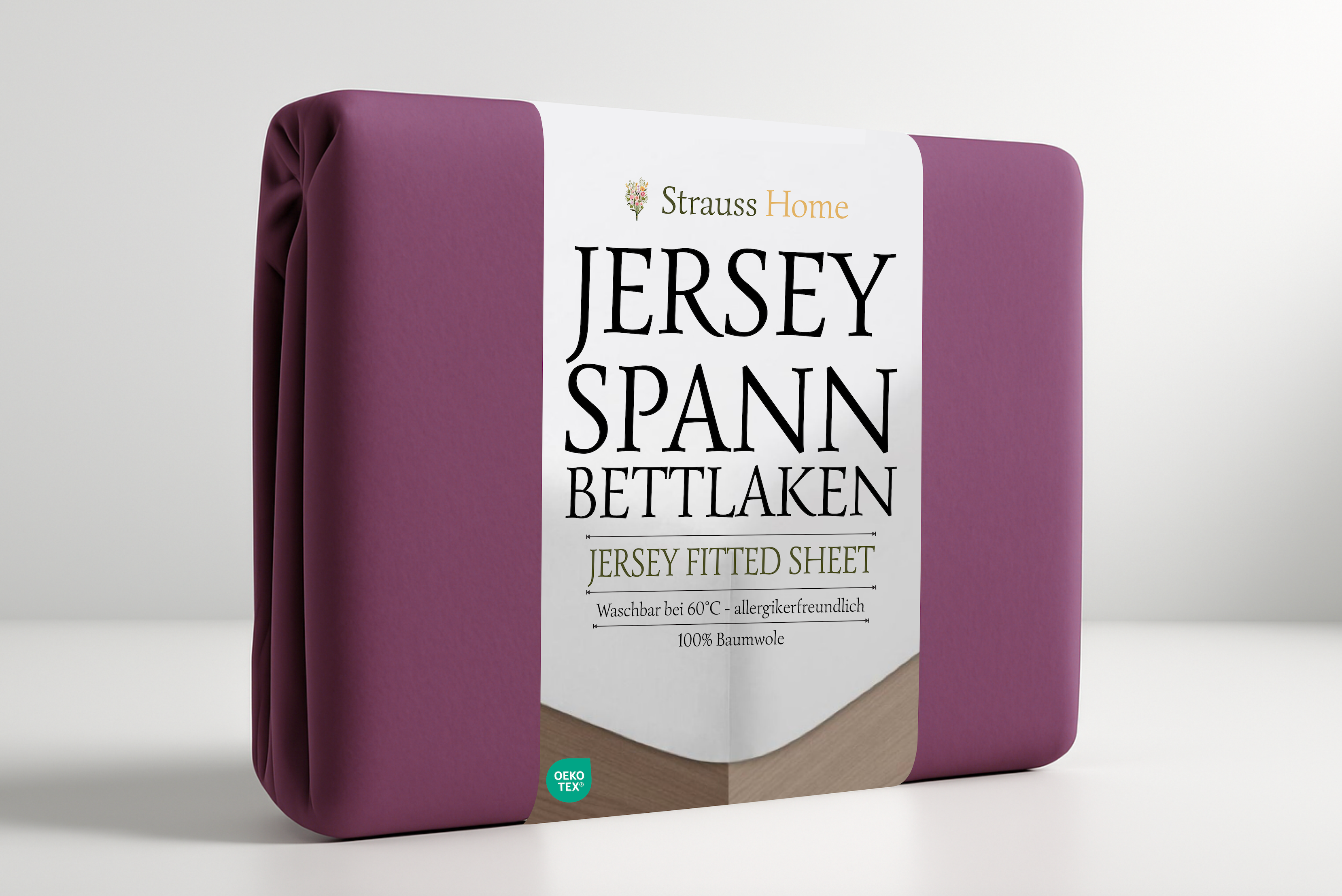 Jersey Spannbettlaken Pflaume – Lila Baumwolle OEKO-TEX