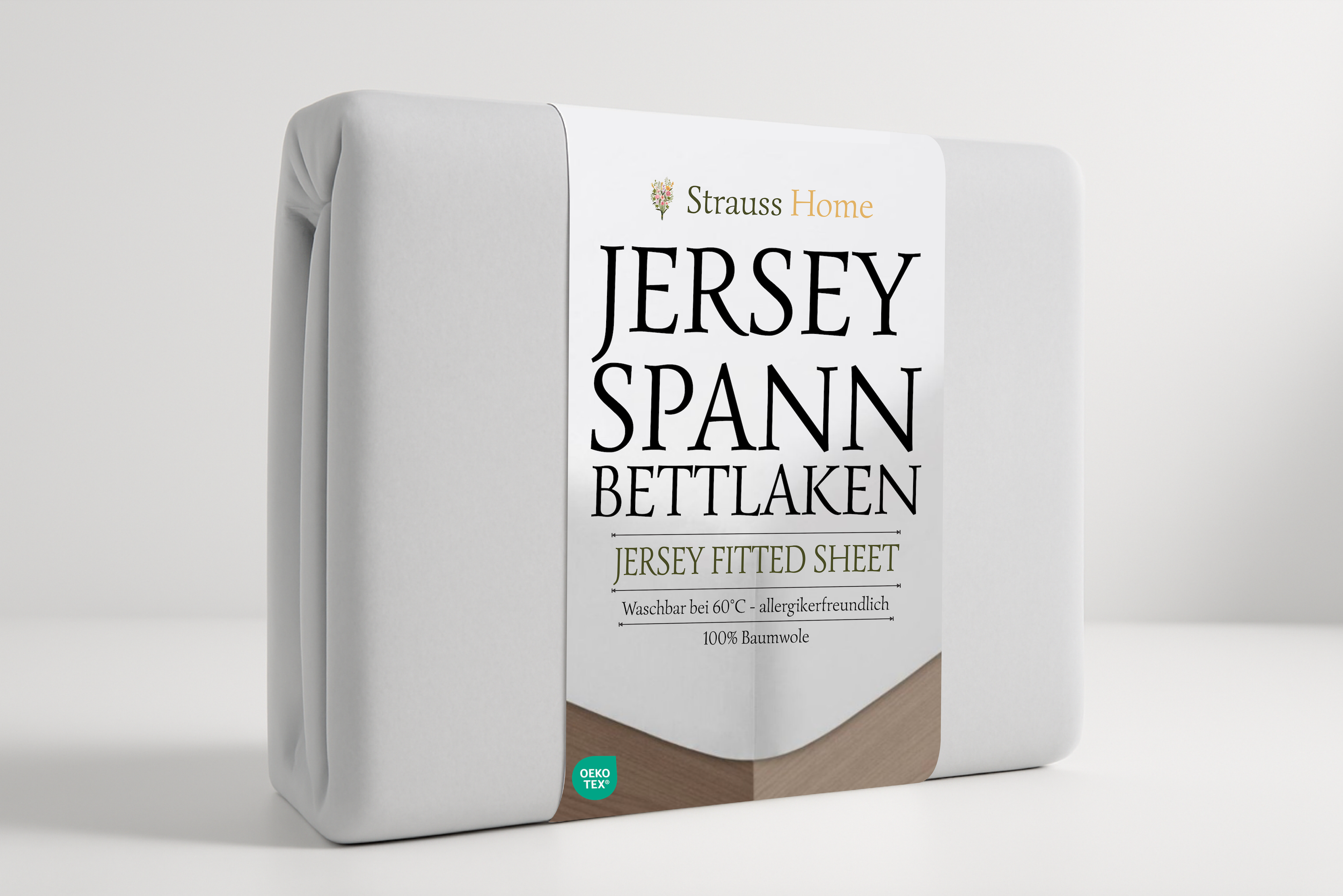 Jersey Spannbettlaken Hellgrau – OEKO-TEX zertifiziert