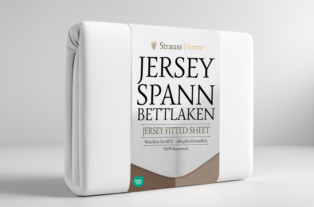 Jersey Spannbettlaken Weiß – 160 GSM Strauss Home
