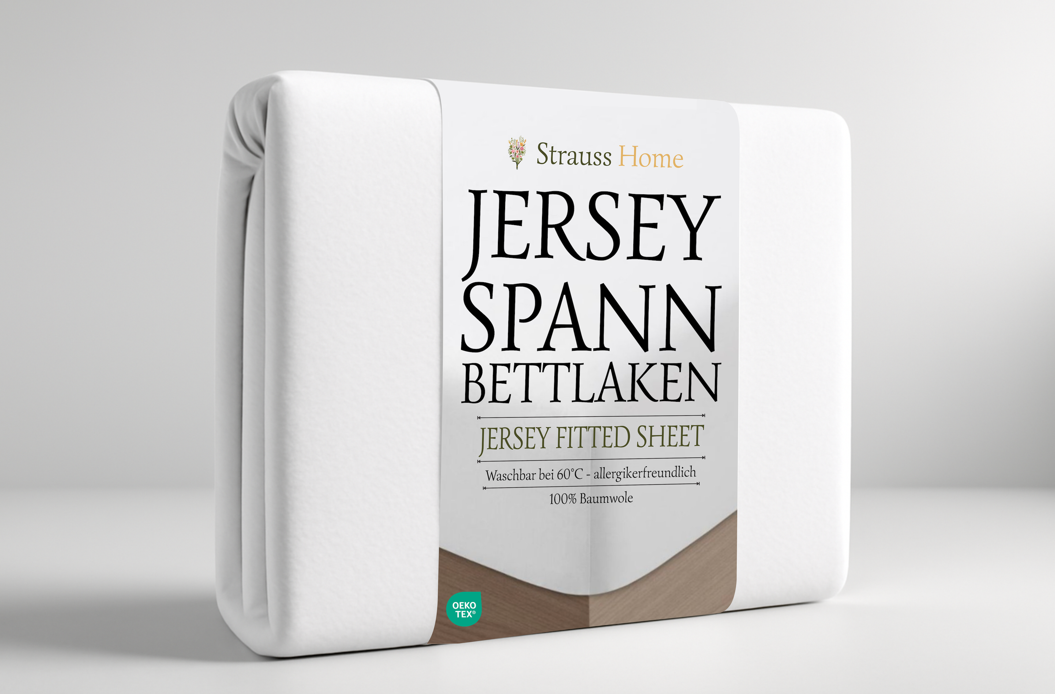 Jersey Spannbettlaken Weiß Doppelbett – OEKO-TEX Baumwolle