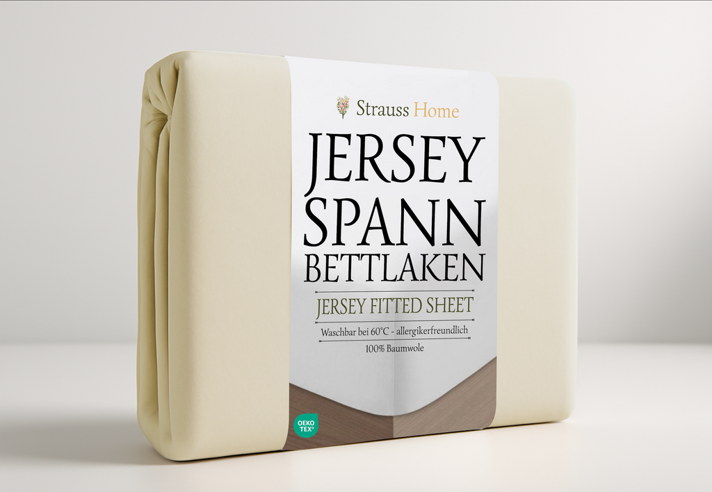 Jersey Spannbettlaken Champagner – natürliche Farbe