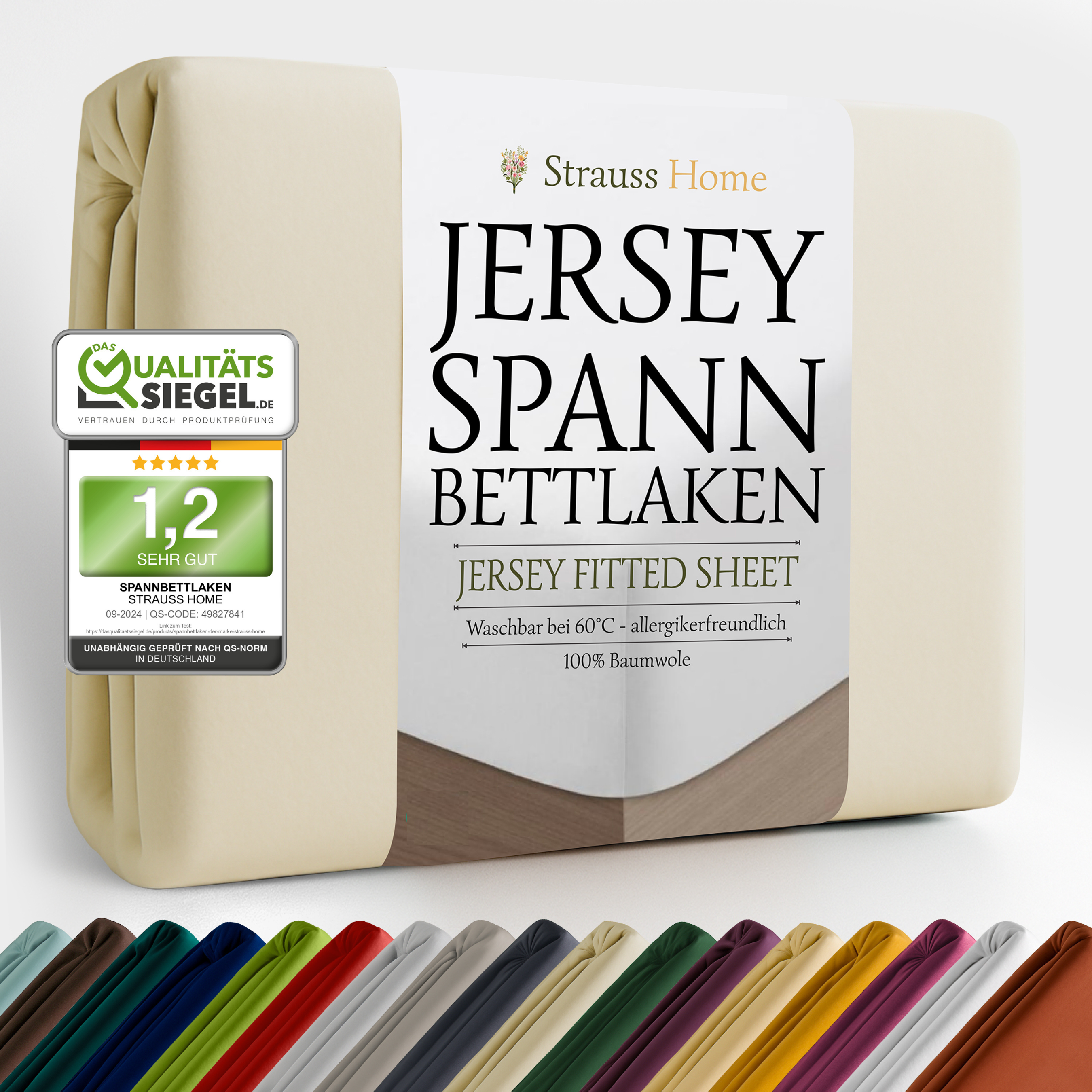Jersey Spannbettlaken Creme – natürliche Farbe