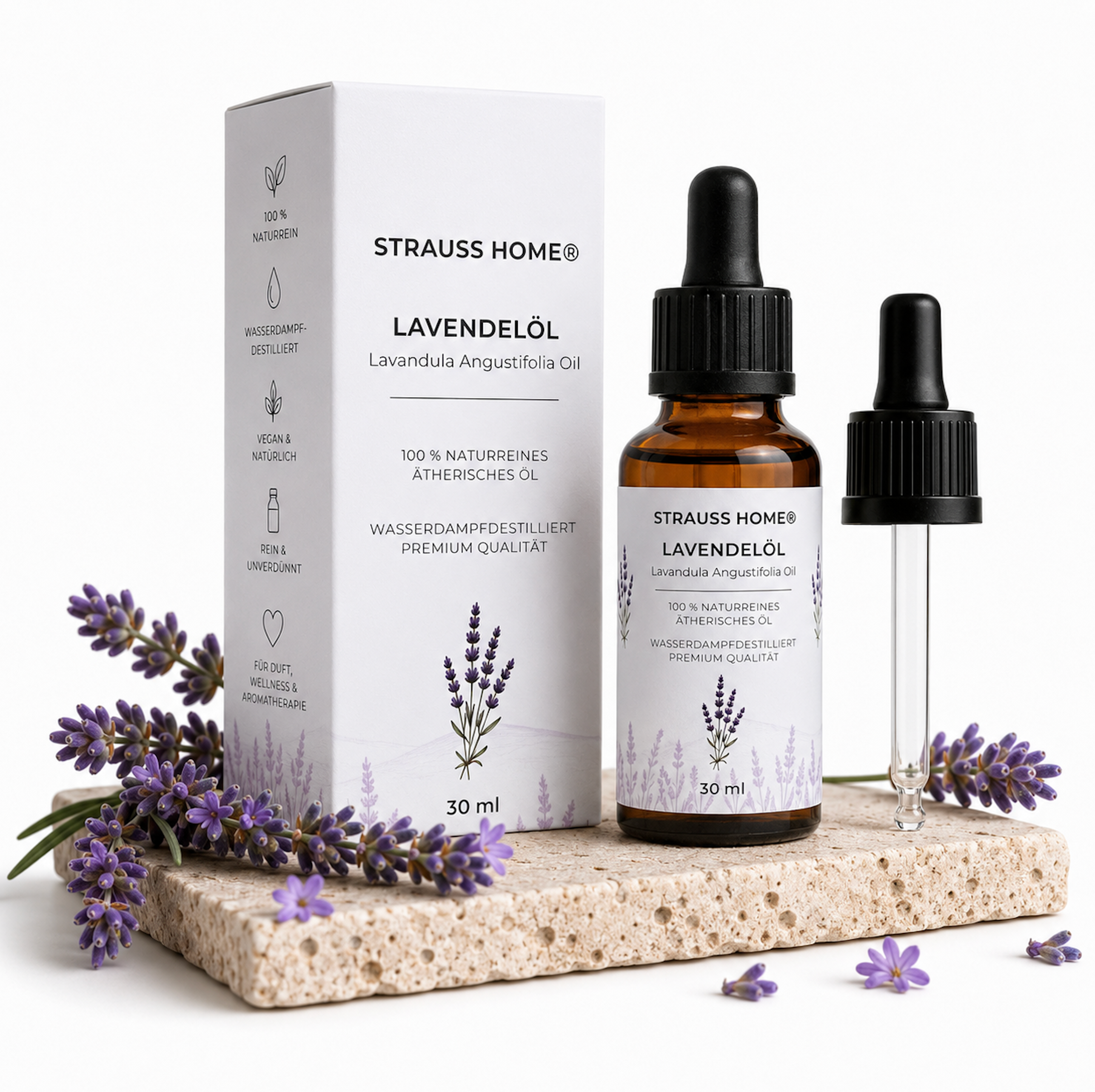 Lavendelöl 30ml – 100% naturreines ätherisches Öl – Lavandula Angustifolia – Lavendel Öl für Aromatherapie, Diffuser, Massage, Entspannung & Raumduft