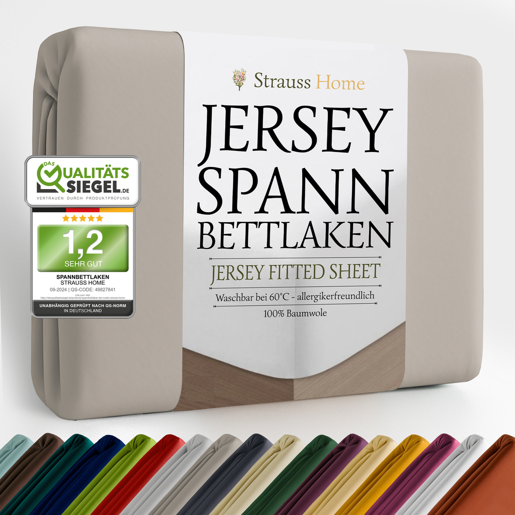 Jersey Spannbettlaken Dunkelgrau – Rundum-Gummizug